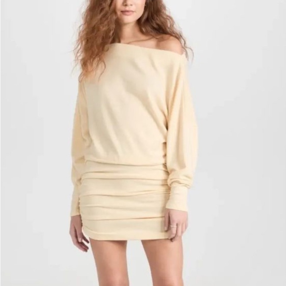 Reformation Kyan Knit Dress Butter Yellow